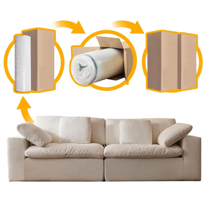 High Density Foam Boneless Compressed Sofa Living Room Roll Canape Compressed Sofa Luxury Sponge Vacuum Package Compress Sofas