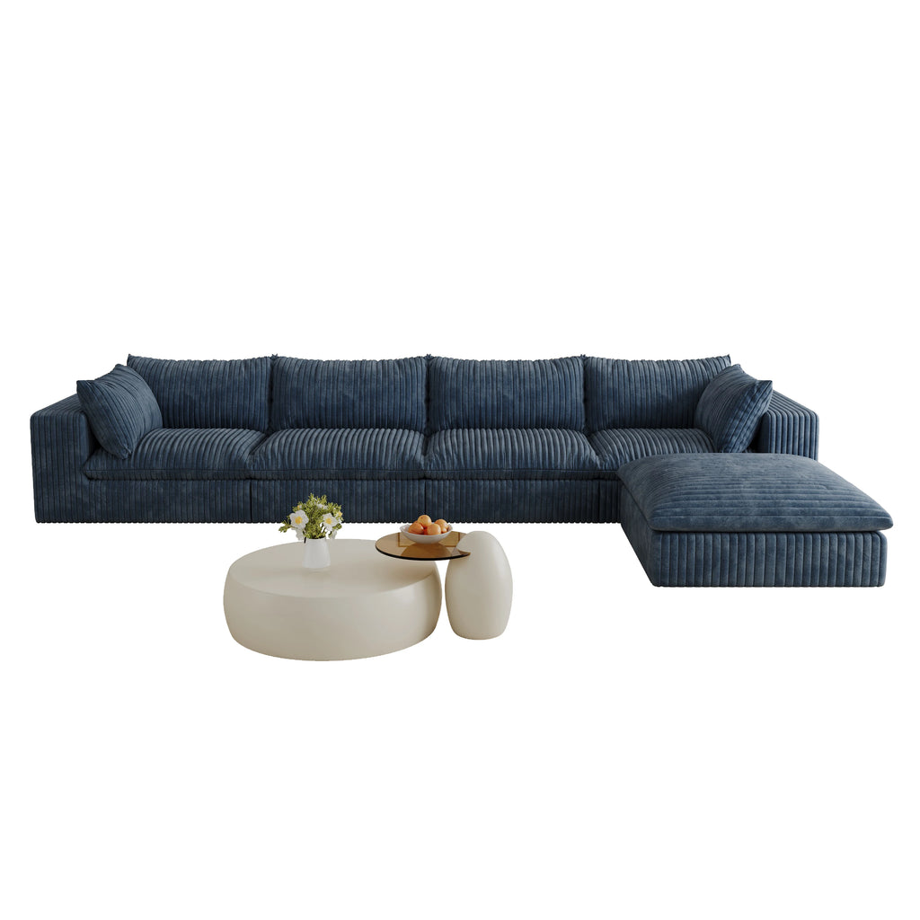 JIYI Cloud Sofa Bed Vacuum Compressed Sofa With Corduroy Fabric And Removable Cushion