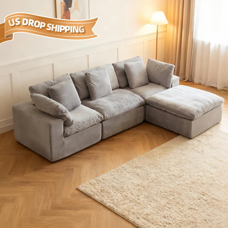 Wholesale Fabric Sponge Corner Compressed Sofa L Shape Design Modern Compressed Sofa Canape Vacuum Foam Package Compression Sofa