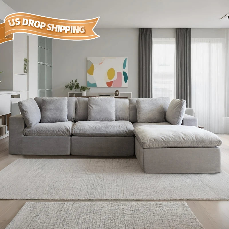 Wholesale Fabric Sponge Corner Compressed Sofa L Shape Design Modern Compressed Sofa Canape Vacuum Foam Package Compression Sofa