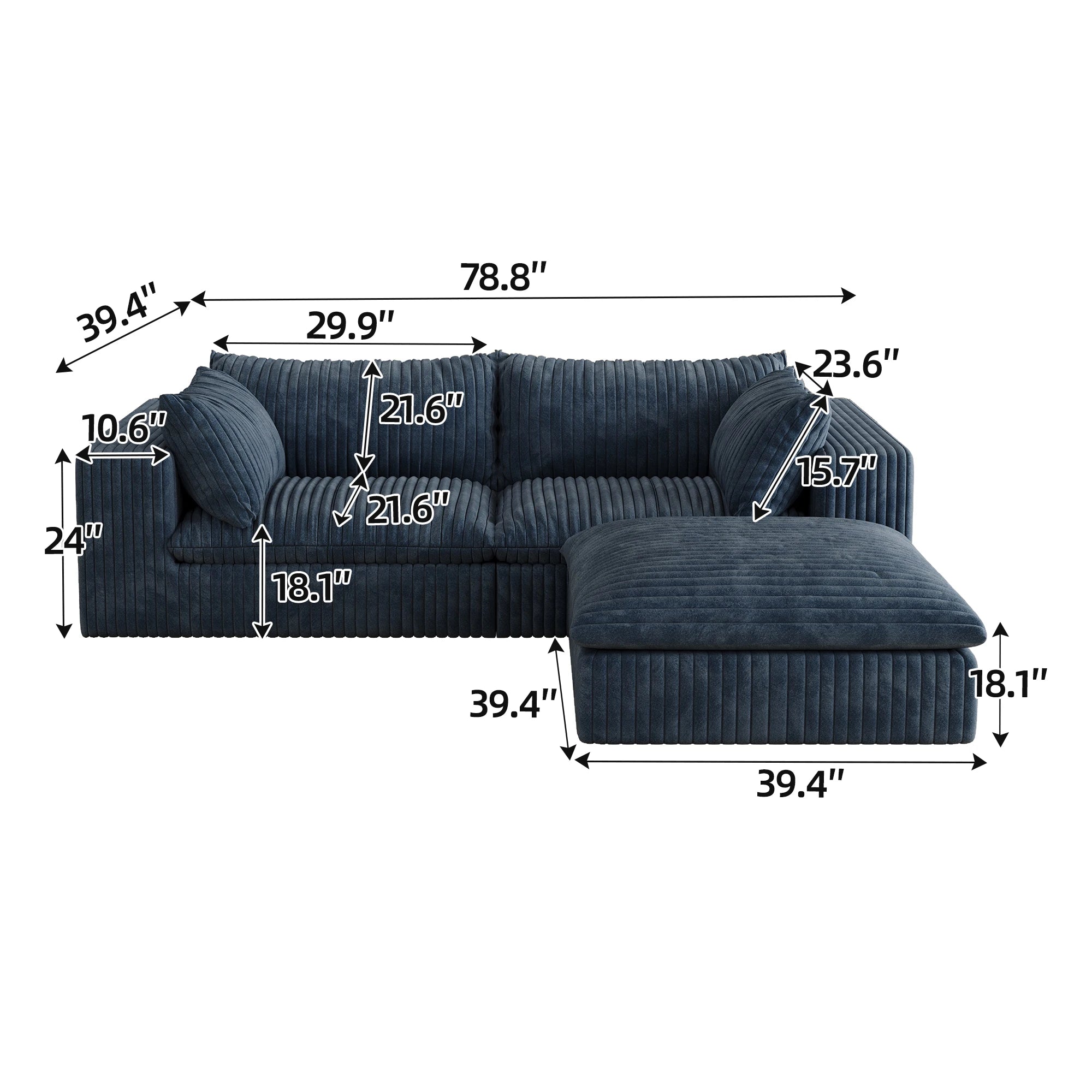 JIYI Boneless Sofa Cloud Style Vacuum Compressed Sofa Set For Modern Living Rooms