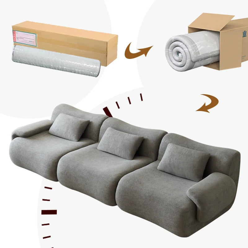 High Density Sectional Sponge Compress Sofa Living Room Vacuum Foam Compressed Sofa Boneless Empty Design Modern Compressed Sofa