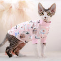 Cotton Sphinx Pet Cat Clothes Cartoon Hoodies For Sphynx Comfortable Kitten Jumpsuit Devon Rex Cute Shirt Spring Autumn Winter
