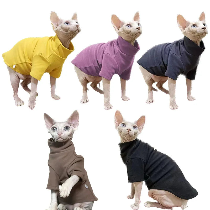 Sphynx Cat Clothing for Small Dogs Cats Turtleneck Coat Puppy Outfits Kitten Apprael French Bulldog Chihuahua Poodle Costumes