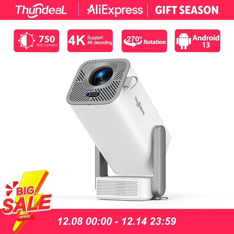 ThundeaL Full HD Projector TD80 Pro 1080P 2K 4K TD80Pro TD80W Upgrade WIFI Android Mini Beam Projector 3D LED Video Home Theater