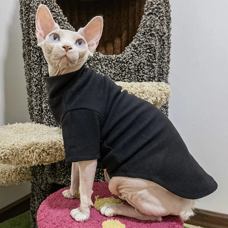 Sphynx Cat Clothes Baby Soft Cotton Fall Winter Kitten Small Dog Clothes for Cornish Devon Cat Costume Hairless Pet Clothes