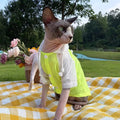 Sphynx Clothes for Cat Summer Sun UV Protection Hooded Shirt for Devon Rex Lightweight Breathable Cool Fabric Coat for Kittens